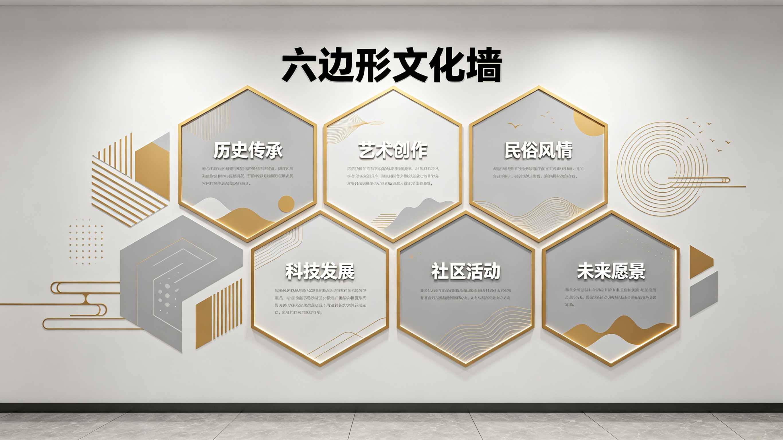 绥江企业文化墙 | 六边形信息美学